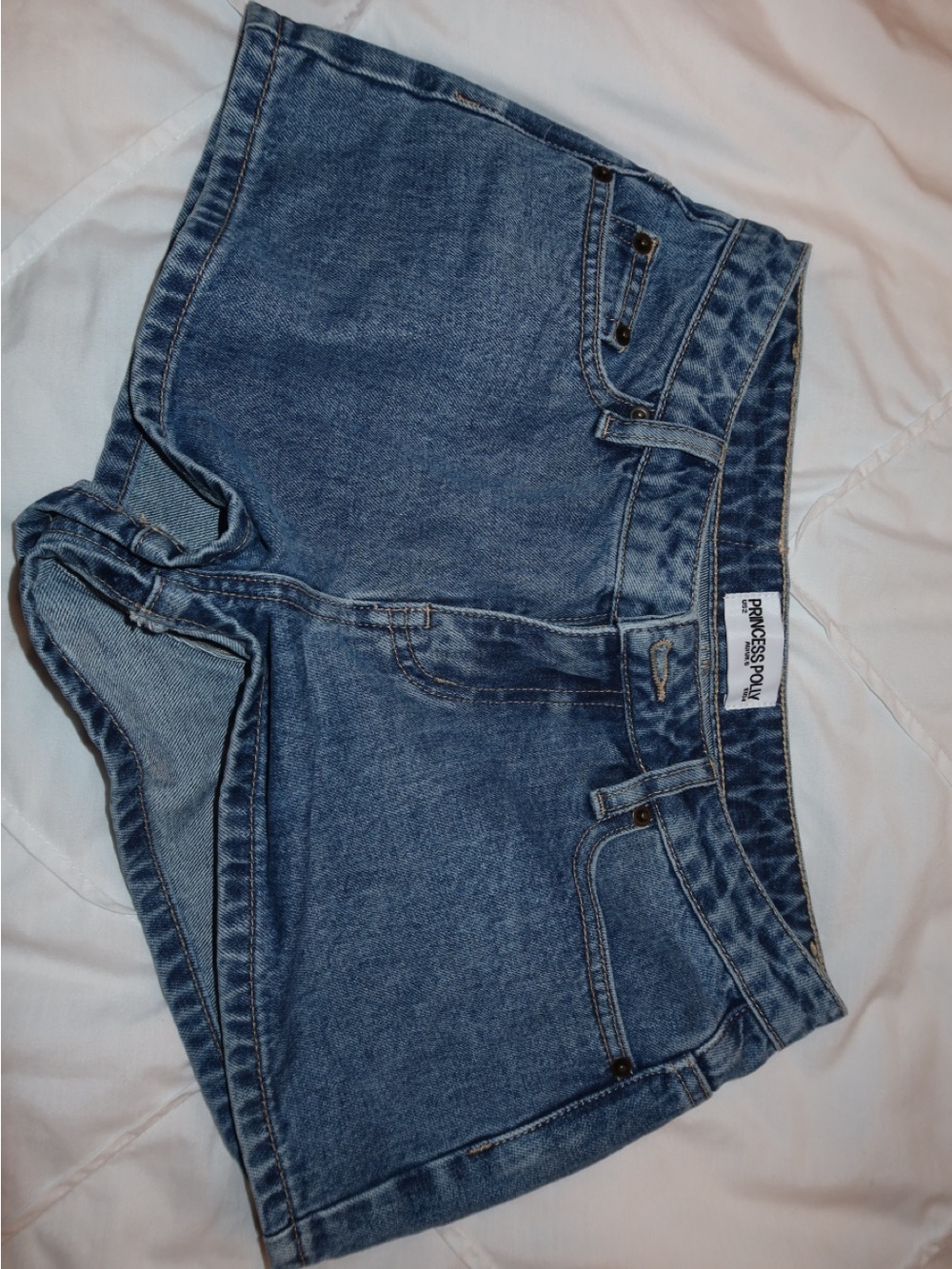 Princess Polly Mid Wash Denim Shorts - Blue